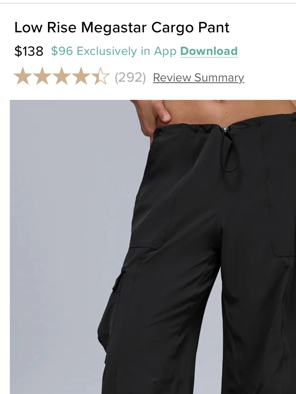 ALO Yoga Black Low-Rise Cargo Pants